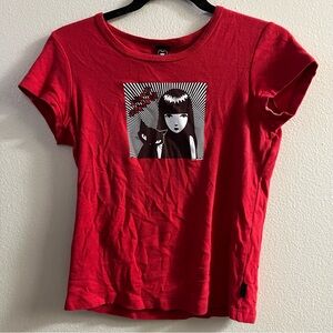 emily strange red tee shirt black cat